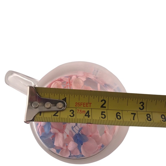 Dry Flowers Double Layer Glass Heat Resistant Water/Tea Cup - Picture 4 of 5